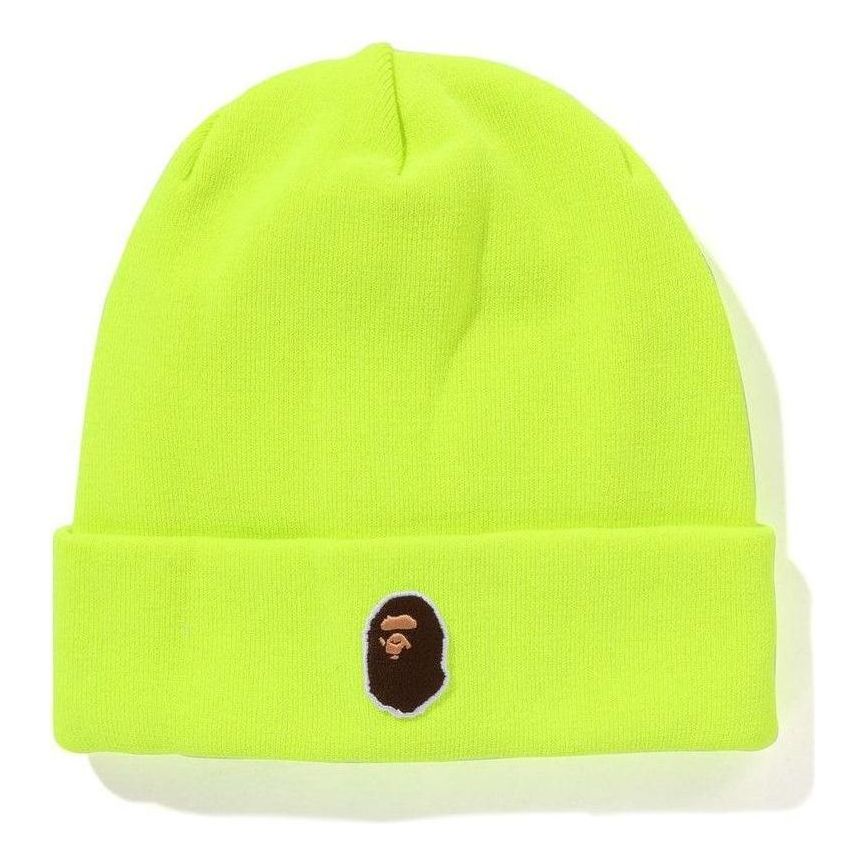 A Bathing Ape One Point Ape Head Knit Beanie 'Yellow' 1L30-181-006-YEL