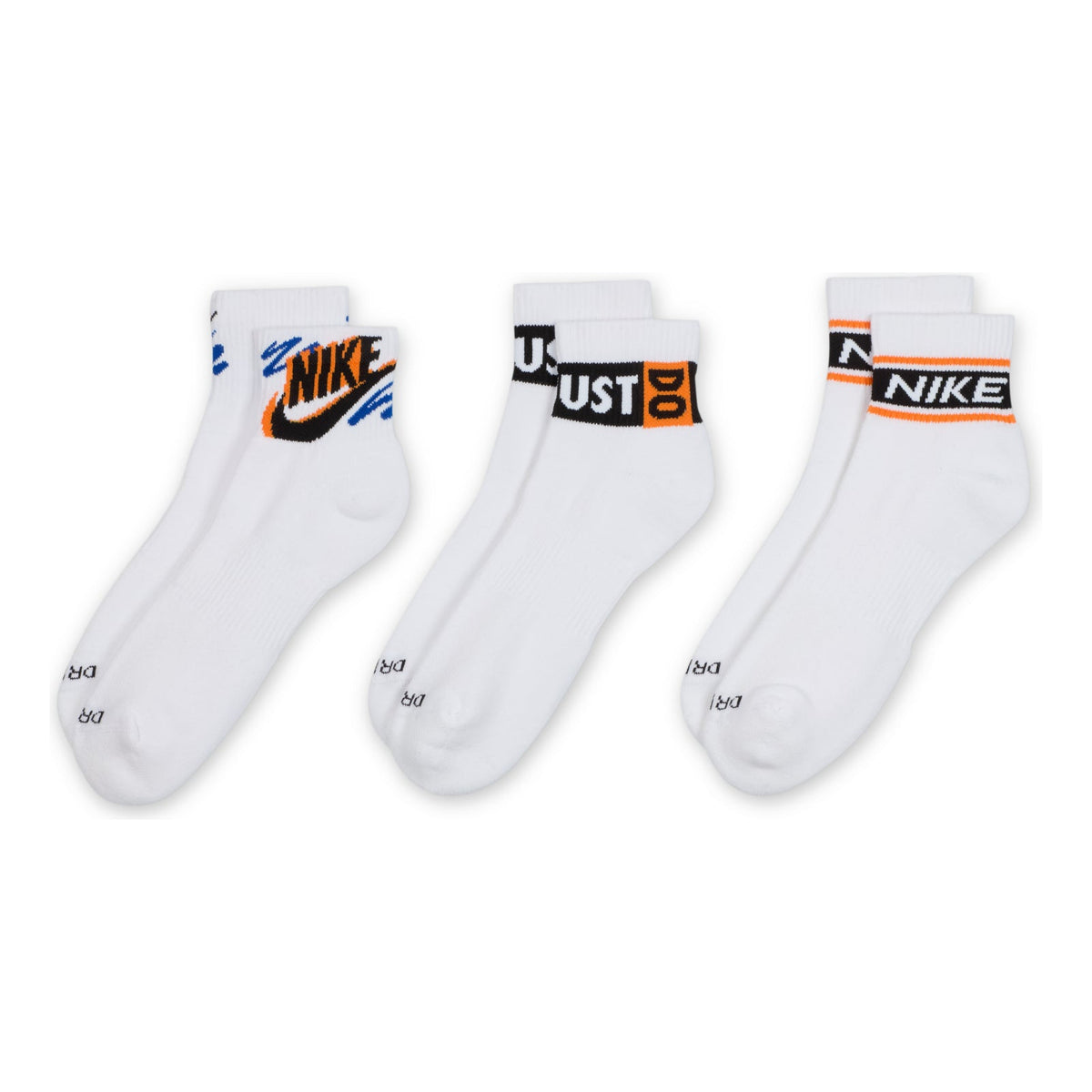 Nike Dri-FIT Everyday Plus logo Ankle Socks 3 Pairs 'White' HJ9378-901 - Nike Professional Edition
