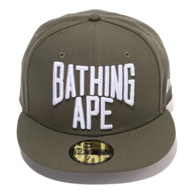 A Bathing Ape NYC logo New Era Cap 'Olive' 001CPJ831901COLD