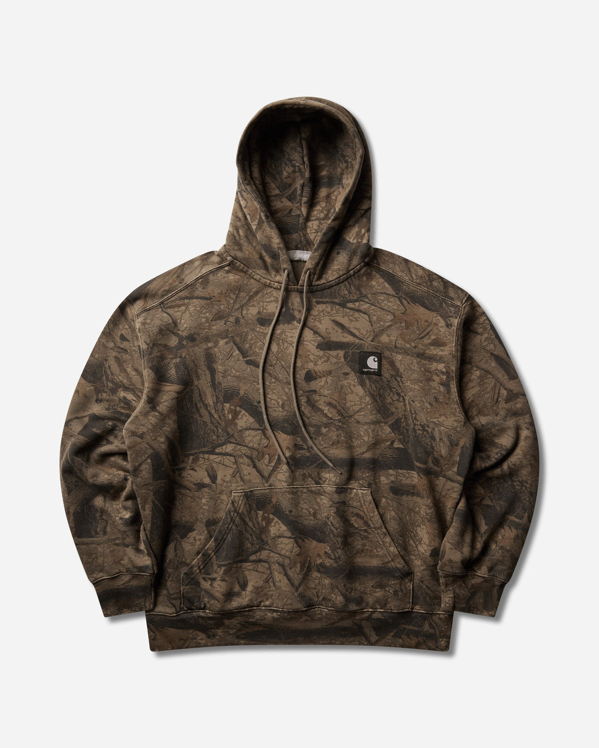 Men's Hooded Feather Tree Sweatshirt Khaki / Shungite (Garment Dyed)