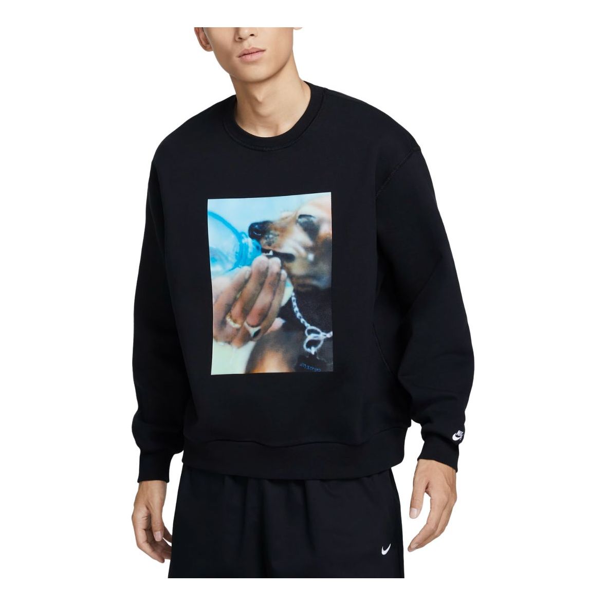 Nike SB Skate Fleece Crewneck Sweatshirt Asia Sizing 'Black' HQ3038-010