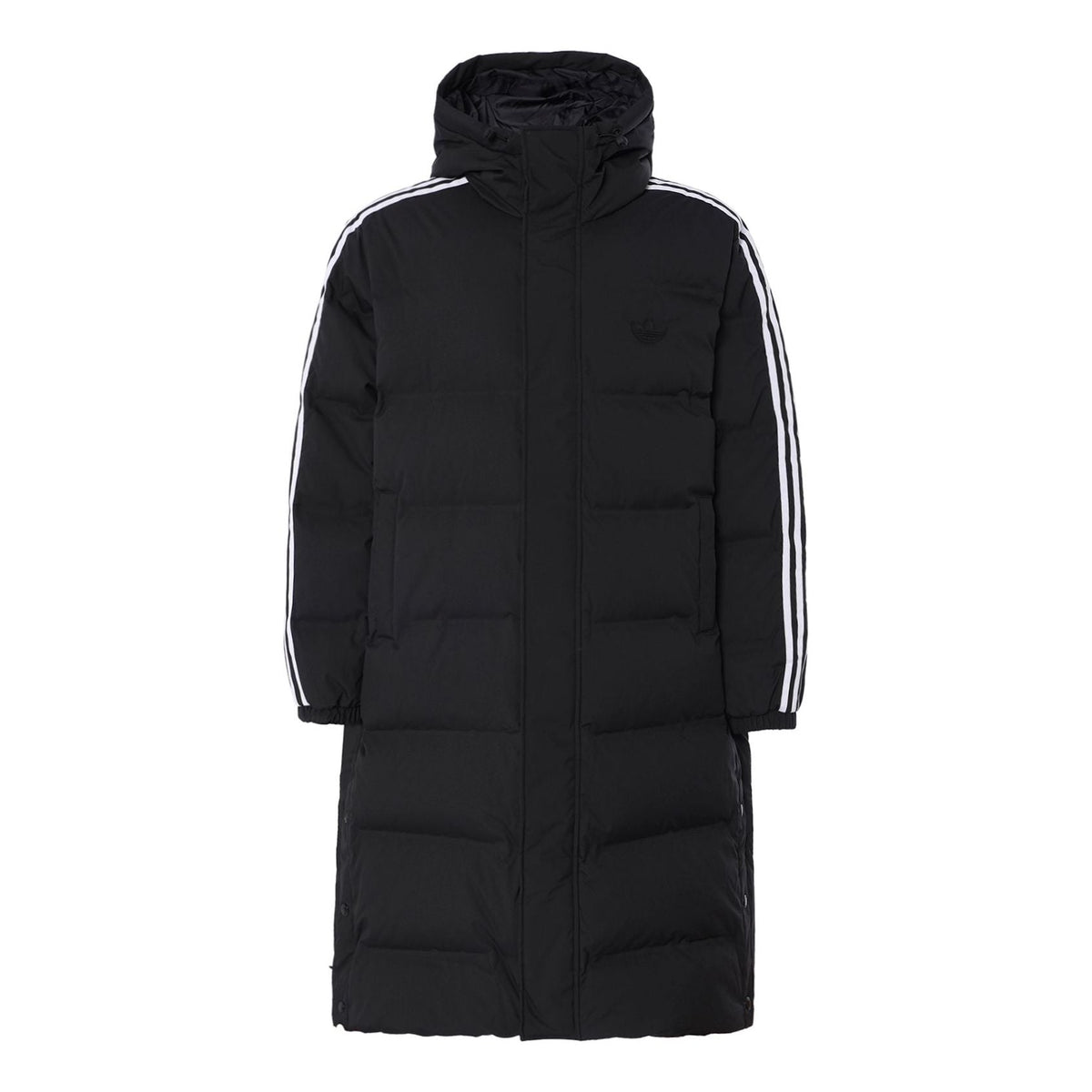 adidas Long Puffer Jacket Asia Sizing 'Black White' JD3749