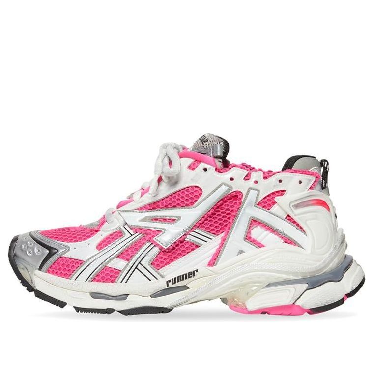 (WMNS) Balenciaga Runner Sneakers 'White Pink Grey Mesh and Nylon' 677402W3RBN9155