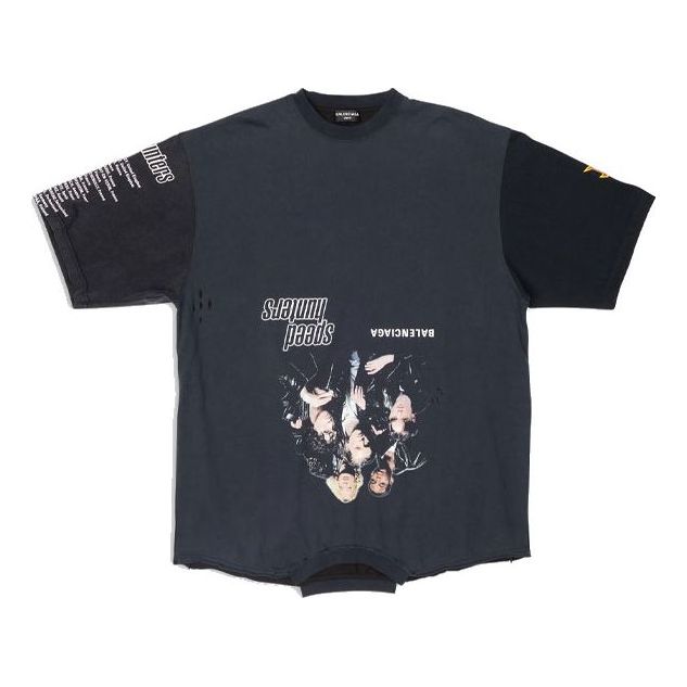 Balenciaga Speed Hunters Upside Down T-Shirt Oversized 'Black Faded' 698811TMVC90100