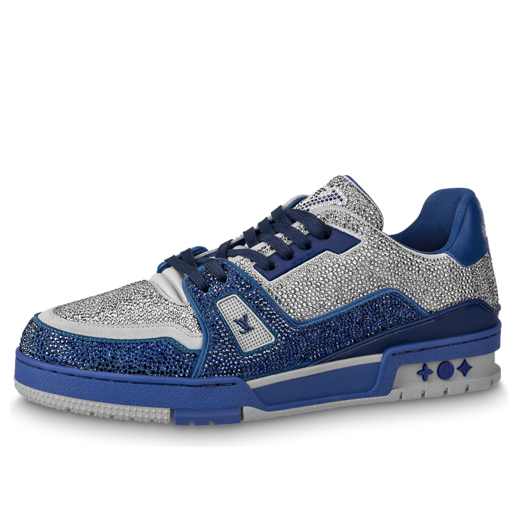 LOUIS VUITTON Trainer Sneakers 'Grey Blue Crystals' 1AA6QZ