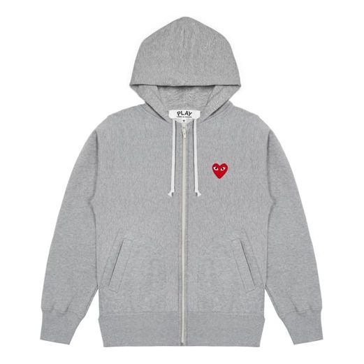COMME des GARCONS PLAY Multi Heart Zip Up Hoodie 'Grey' AZ-T250-051-1