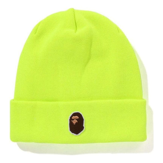 A Bathing Ape One Point Ape Head Knit Beanie 'Yellow' 1L30-181-006-YEL