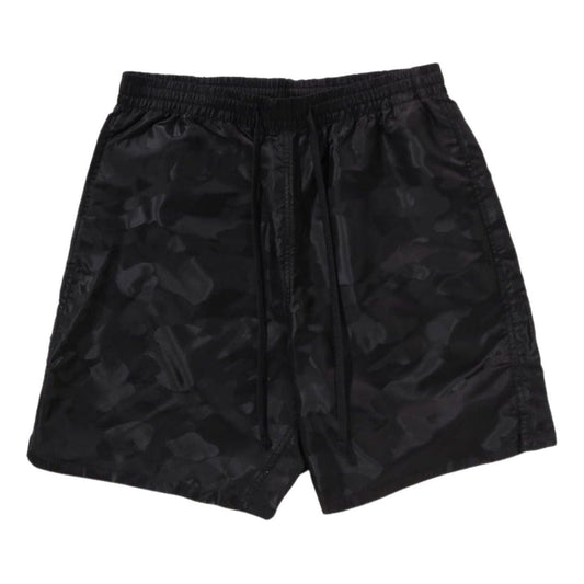 A Bathing Ape Solid Camo Bathing Ape Logo Shorts 'Black' 1L30-153-310