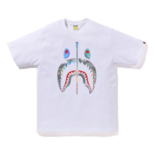 A Bathing Ape City Camo Shark T-Shirt 'White Grey' 1K30-110-026-WHTGRY