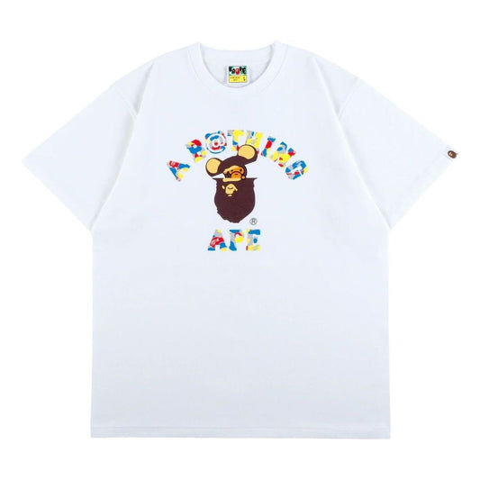 A Bathing Ape x Medicom Toy 30th Anniv. College Milo T-Shirt 'White' 0ZXTEMX90410R-WHT