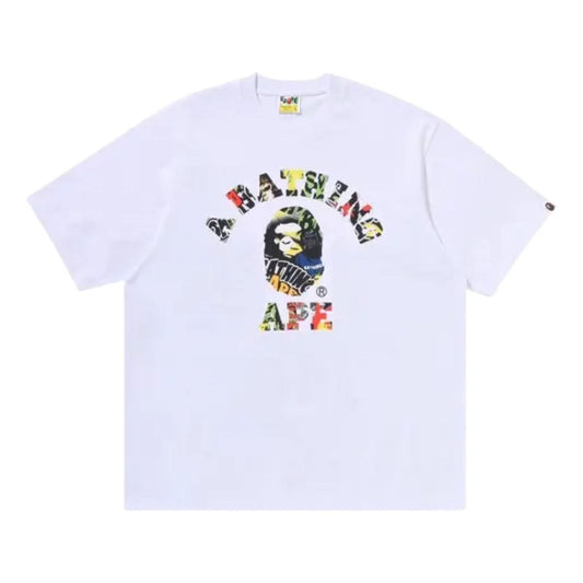 A Bathing Ape Multi Logo College Relaxed Fit T-Shirt 'White' 1M30110342-WHITE