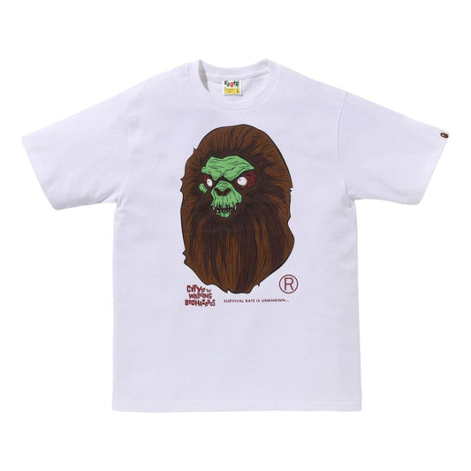 A Bathing Ape Horror Mad Face Tee 'White' 1K70-110-018-WHITE