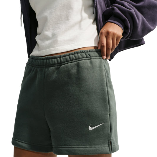 (WMNS) Nike Studio Fleece Medium Mid-Rise Shorts 'Camo Green Sail' IR8313-303