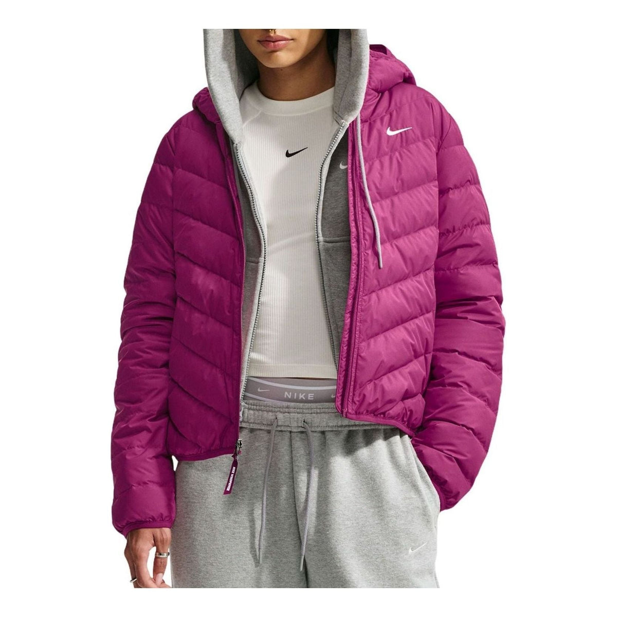 (WMNS) Nike Windpuffer Therma-FIT Hooded Down Jacket 'True Berry Sail' IF5883-630 - Nike Professional Edition