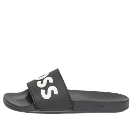 Hugo Boss Raised Italian Made Slides 'Black White' 50498241-001