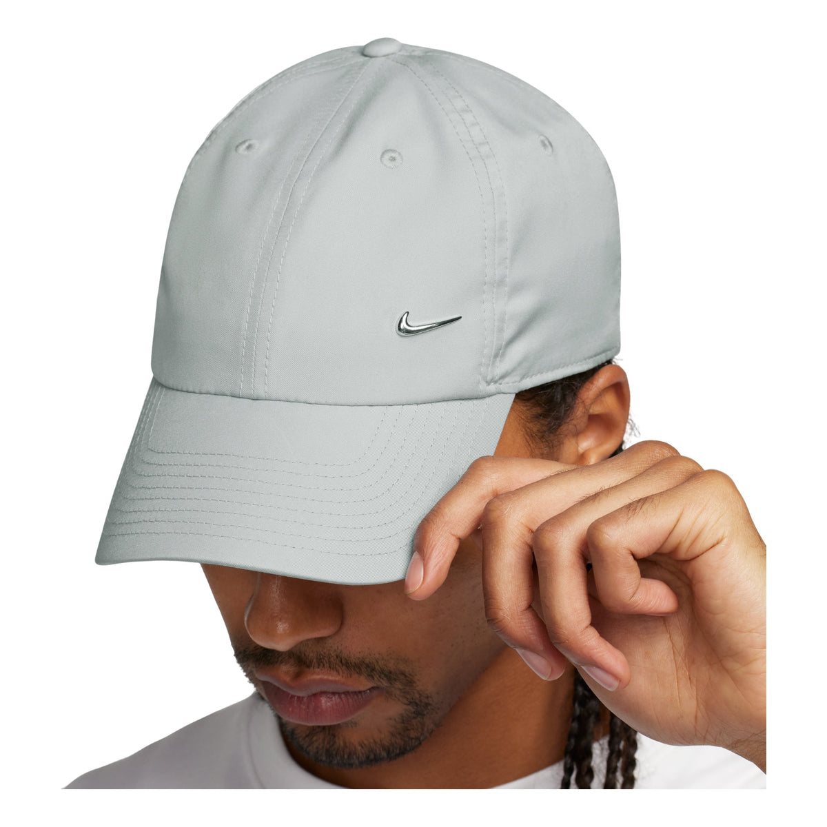 Nike Dri-FIT Club Metal Swoosh Soft Cap 'Light Smoke Grey Metallic Silver' FB5372-077 - Nike Professional Edition