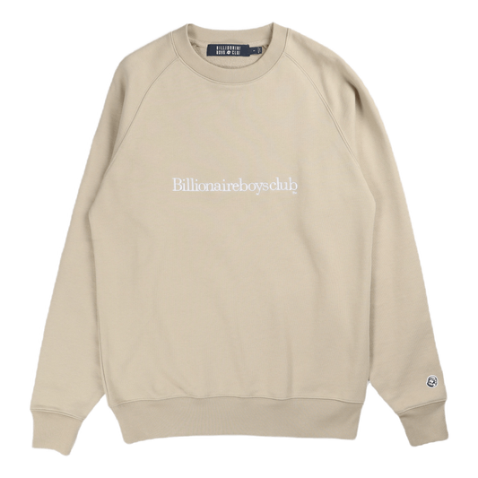 Embroidered Serif Logo Crewnec Tan