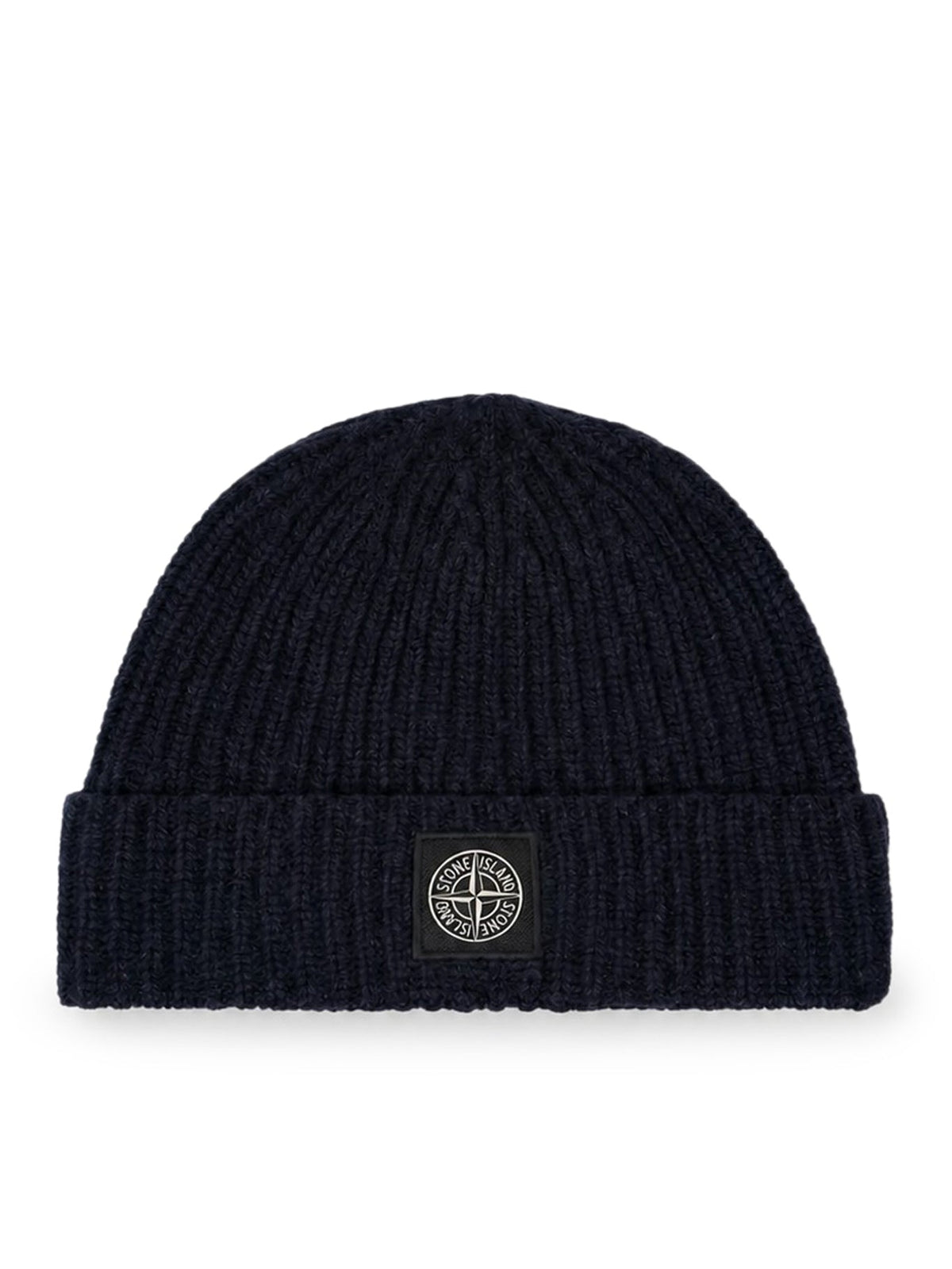 BEANIE IN MAGLIA A COSTINE CON PATCH DEL LOGO COMPASS