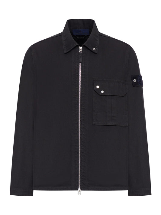 OVERSHIRT IN COTONE CON BADGE STONE ISLAND