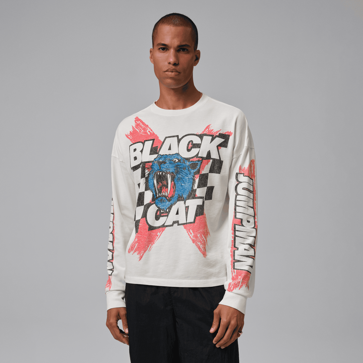 MJ BLACK CAT L/S TEE - IVORY