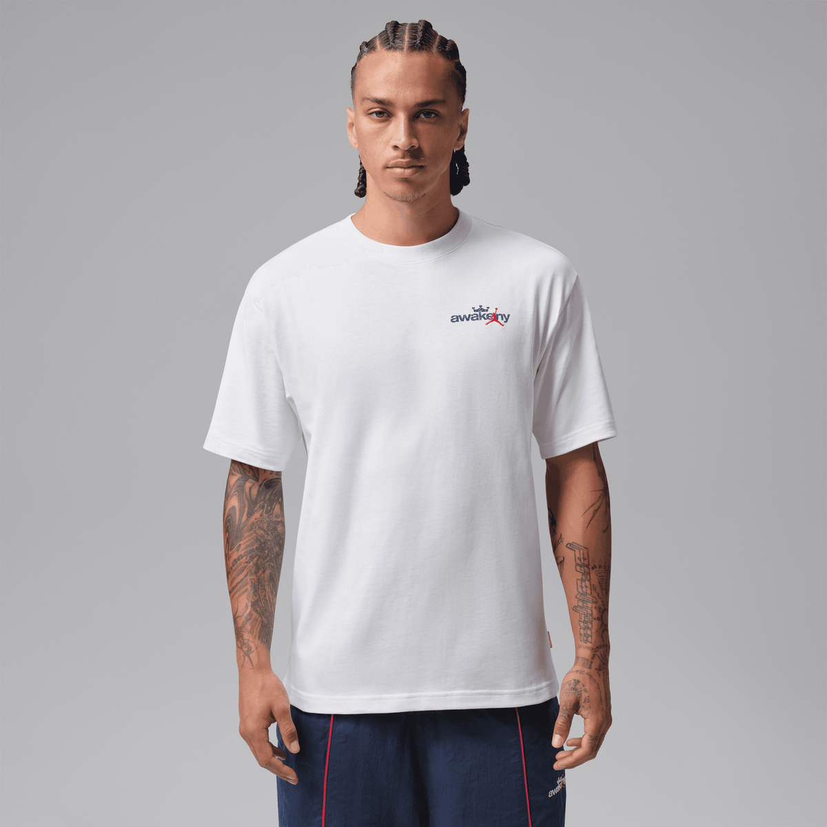 AWAKE NY X JORDAN TEE - WHITE / LIGHT BLUE