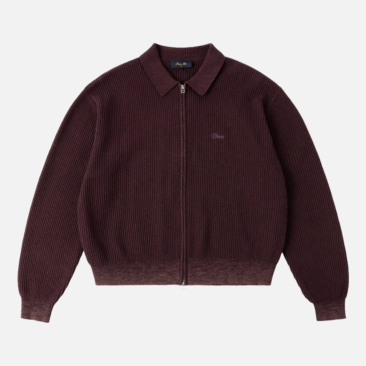 DOUBLE ZIP KNIT - WINE