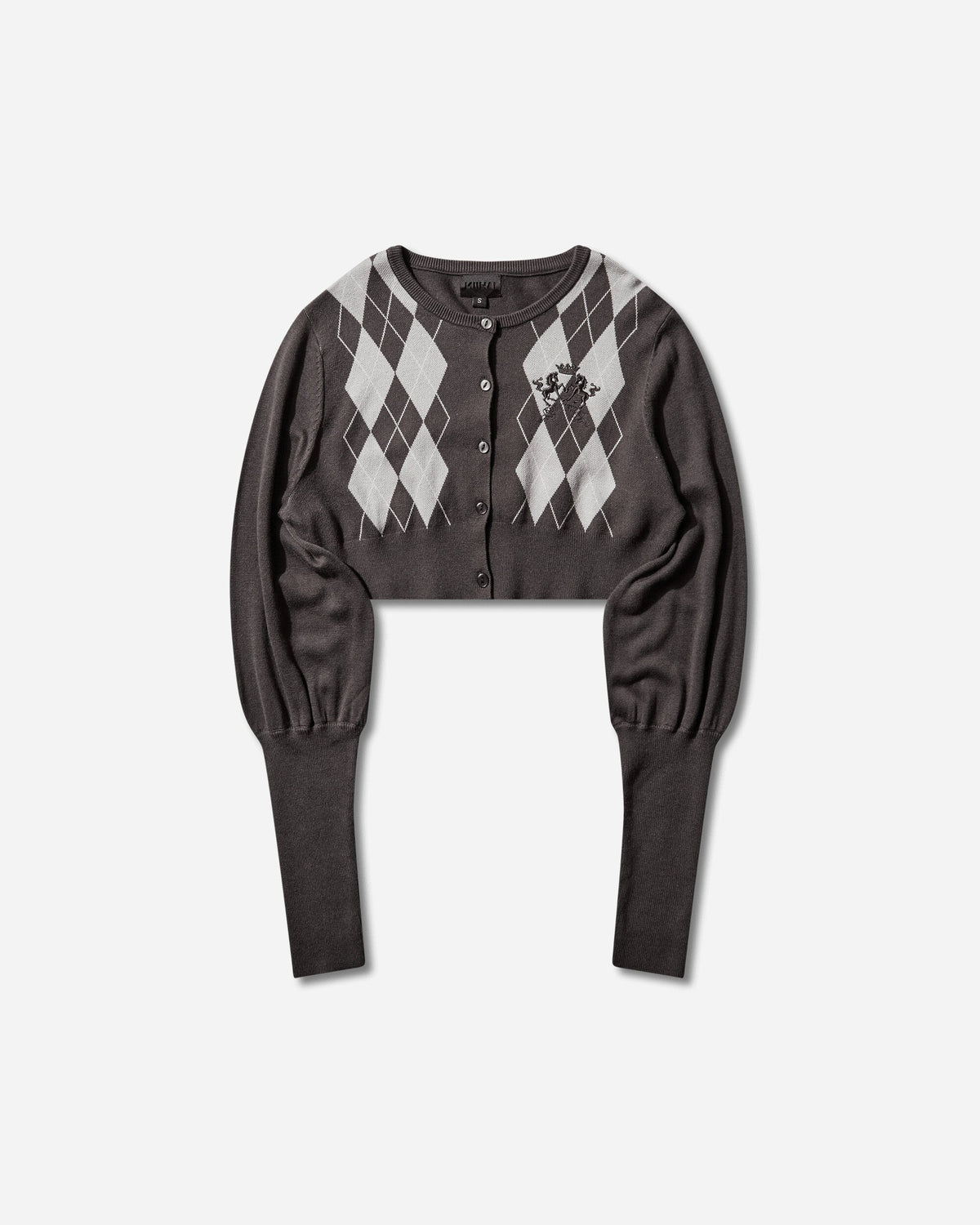 Women's Bubble Cardigan Grey Argyle