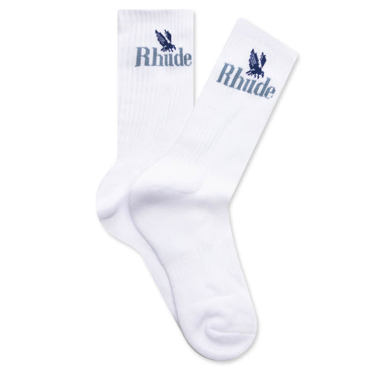 Rhude Rossa Logo Sock - White/Blue