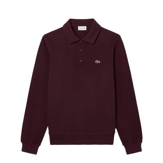 Lacoste Ribbed Cotton Polo Collar Sweatshirt