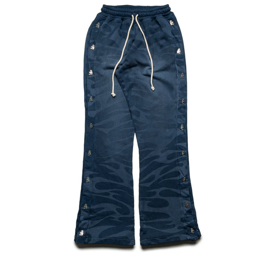 Hellstar Snap Sweatpants w/ Flame - Blue
