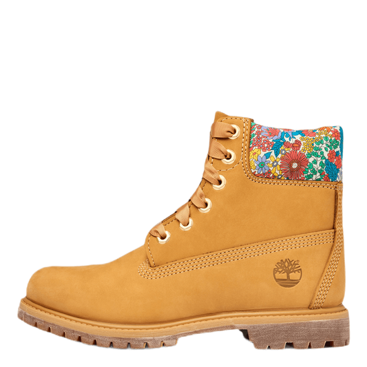 Womens 6 Inch Premium White Brown