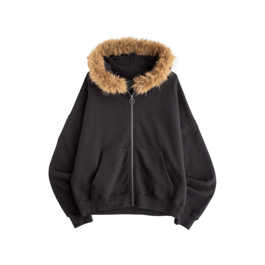 Jungles Mens Fur Trim Hoodie