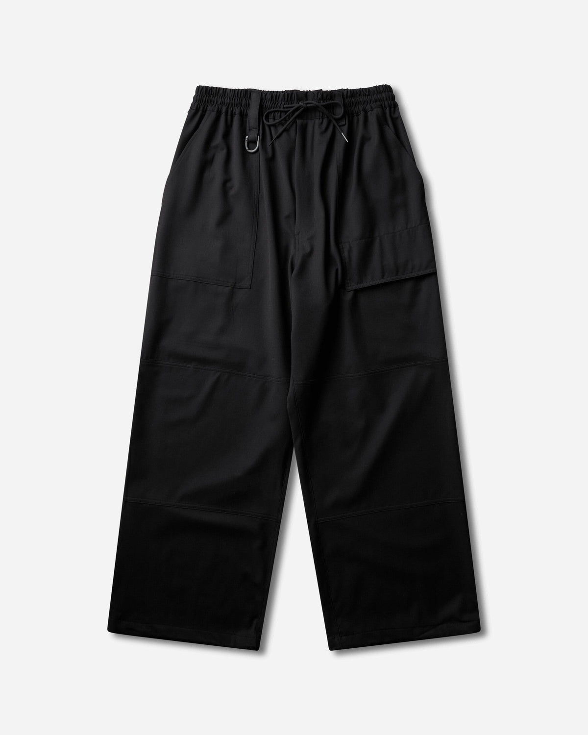 Men's Wool Wide Trousers Black