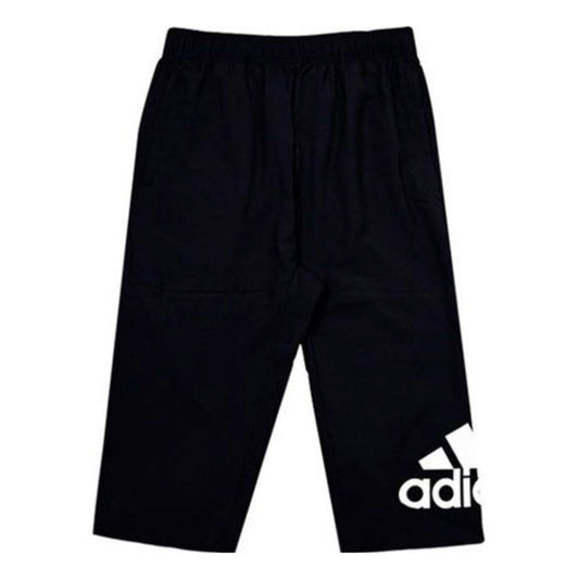 (GS) adidas 3/4 Pants Asia Sizing 'Black White' DV1387