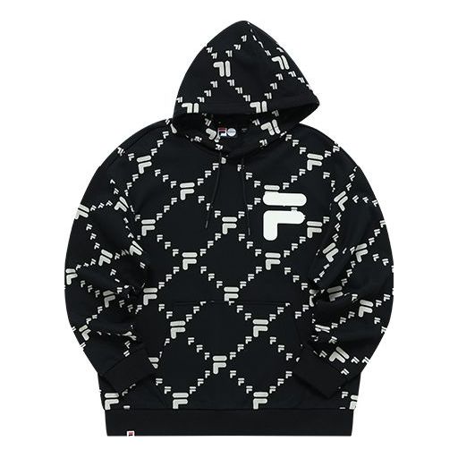 FILA FUSION Logo Out of Box Hoodie 'Black White' T11U216205F-BK
