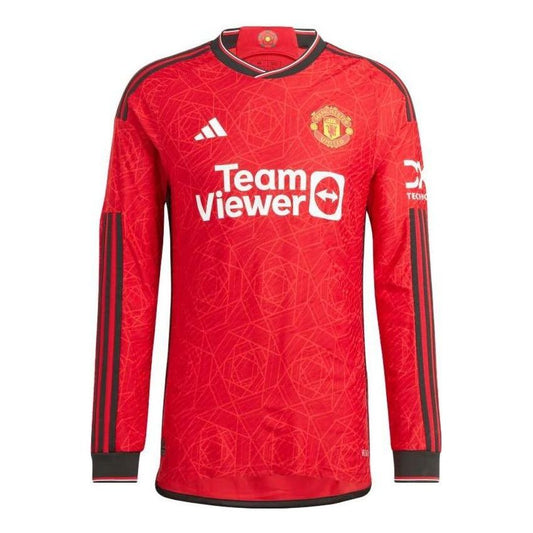 adidas Manchester United 23/24 Long Sleeve Home Authentic 'Team Collegiate Red' IP1728