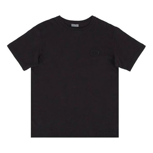 DIOR Chest Cd Embroidered Short Sleeve For Men Black 943J605A0554-C989