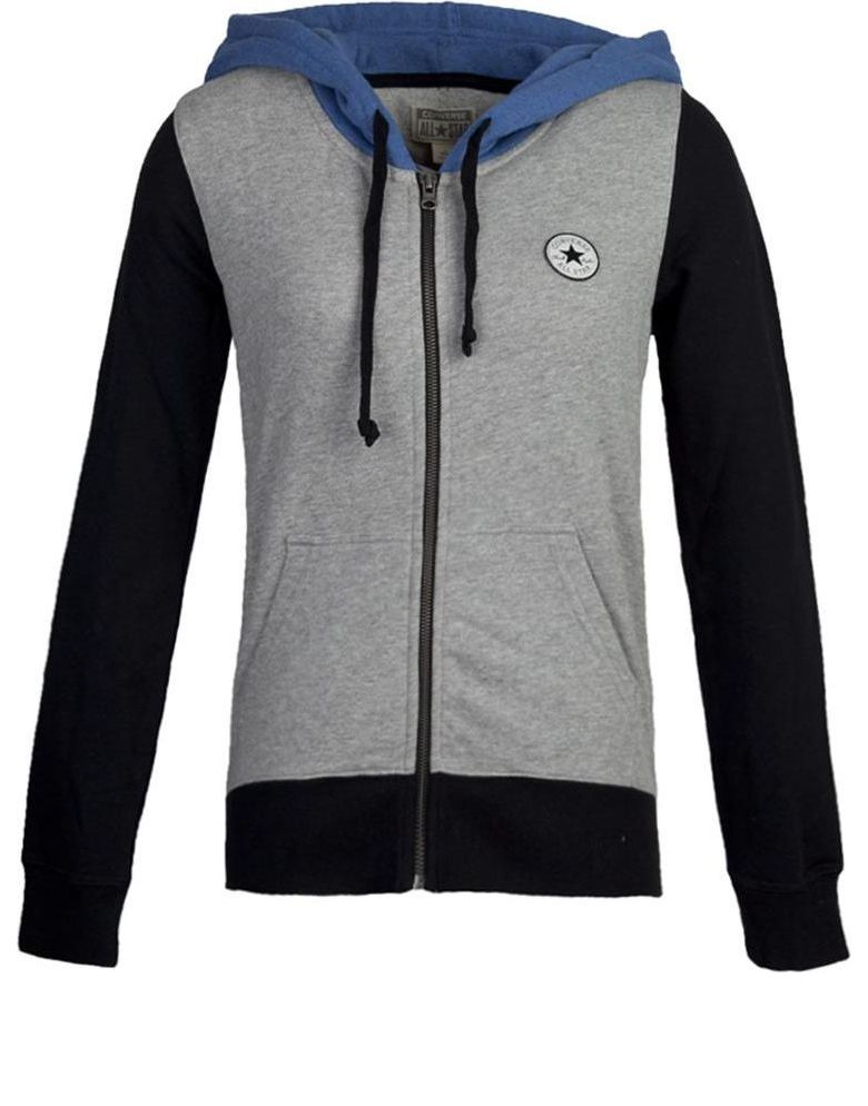 (WMNS) Converse Chuck Taylor All Star Full Zip Hooded Sweatshirt Asia Sizing 'Grey' 12933C-448