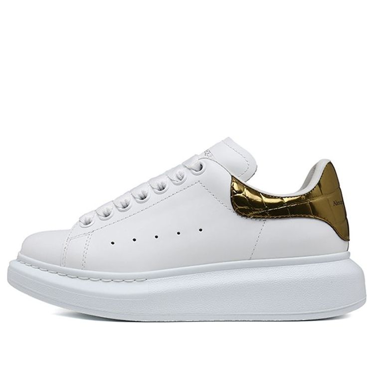 (WMNS) Alexander McQueen Oversized Sneaker 'Gold Crocodile' 553770WHYBQ9075