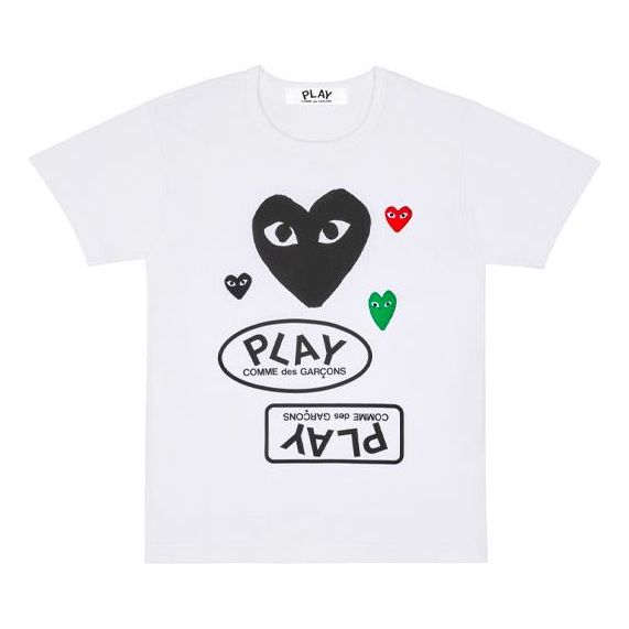 (WMNS) COMME des GARCONS PLAY Multi Heart T-Shirt 'White Black' AZ-T281-051-1