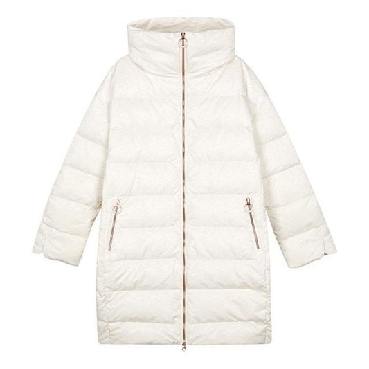 (WMNS) Skechers Solid Color Stand-up Collar Zip-up Quilted Jacket 'White' L422W076