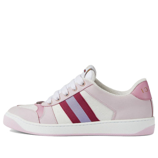 (WMNS) Gucci Screener Low-Top Sneakers 'White Pink' 677423-HVKI0-9090