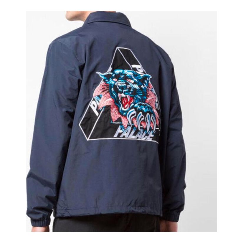 PALACE Pattern Logo lapel Jacket Unisex Navy Blue P17JK073