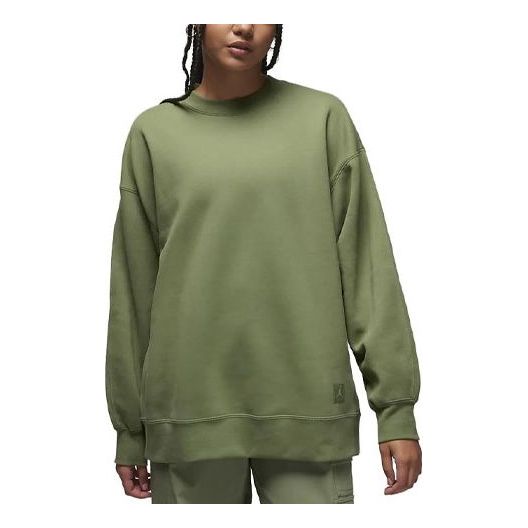 (WMNS) Air Jordan Flight Fleece Crewneck Sweatshirt 'Green' FB5117-340