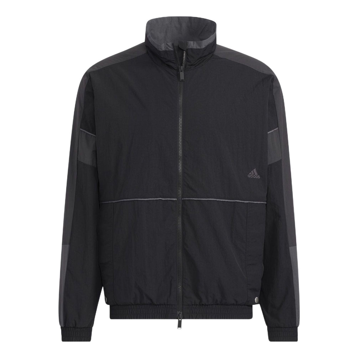 adidas Contrast Color Stitching Long Sleeves Sports Jacket Black HD0077