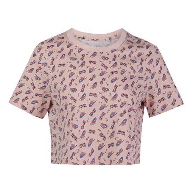 (WMNS) Nike AS W Nike Sportswear Tee CROP SUMMER FUN 2 WASHED CORAL CU9698-664