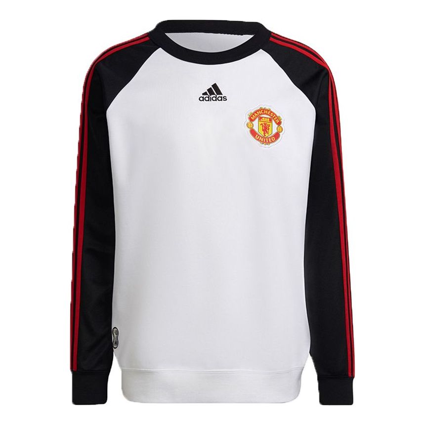 Men's adidas Knit Soccer/Football Colorblock Sports Round Neck White H64071