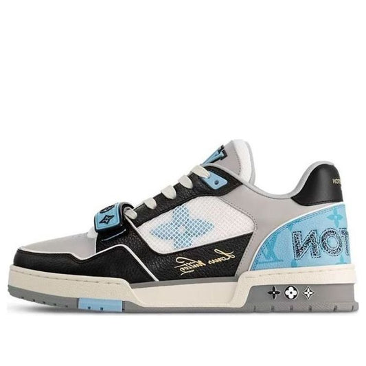 LOUIS VUITTON LV Trainer Sneakers 'Blue Monogram Black Grey' 1AC50W