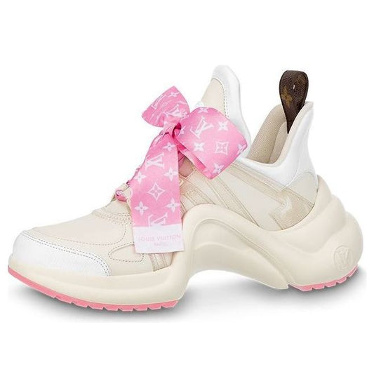 (WMNS) LOUIS VUITTON Archlight 1.0 Sneakers 'Beige with Pink Monogram Ribbon' 1ABB68