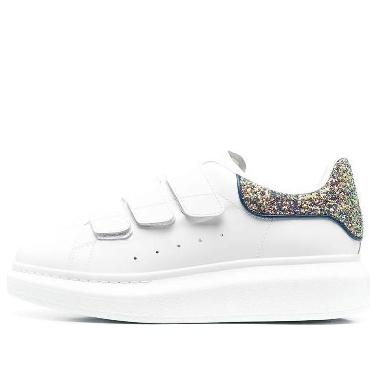 (WMNS) Alexander McQueen Oversized Triple Strap Sneaker 'White Glittered' 697106WICG59994